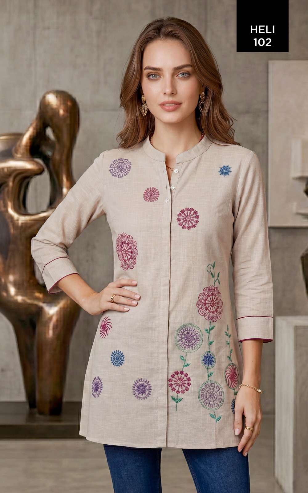 RANGMAYA HELI SUMMER COMFORT LILEN SHORT SHIRT TYPE TOPS FOR WOMEN RESELLER